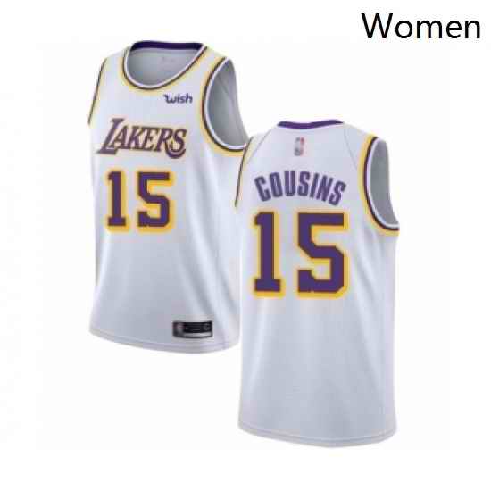 Womens Los Angeles Lakers 15 DeMarcus Cousins Authentic White Basketball Jersey Association Edition